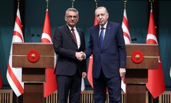 Cumhurbaşkanı Erdoğan, KKTC Cumhurbaşkanı Erhürman'ı resmi törenle karşıladı (2)