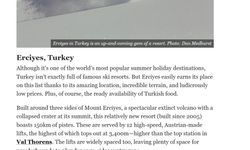 Erciyes, dünyanın en iyi 25 kayak merkezi arasında yer aldı