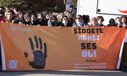 Erzurum'da 'Şiddete karşı tek yürek' yürüyüşü