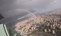 İstanbul- Ataşehir'de sağanak sonrası gökkuşağı oluştu