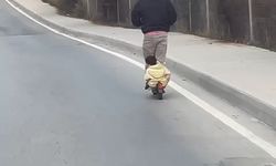 İstanbul- Sultangazi'de elektrikli skuter ile tehlikeli yolculuk kamerada