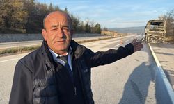 Karabük'te seyir halindeki yolcu otobüsü yandı