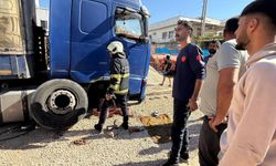 Lastiğini değiştirdiği TIR'ın altında kalan şoför, yaşam mücadelesini kaybetti