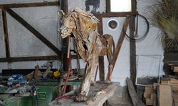 Öldürülen aslan 'Zeus'un ağaçtan heykelini yaptı / Video eklendi