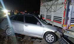 Otomobil, kamyona arkadan çarptı: 2 yaralı