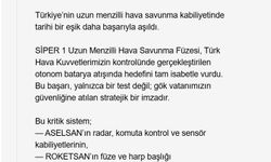 SİPER 1, hedefi tam isabetle vurdu