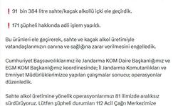 81 ilde 91 bin 384 litre sahte/kaçak içki ele geçirildi