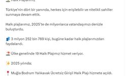 Bakan Ersoy: 2025'te 3 milyon 252 bin 769 kişi halk plajlarımızdan faydalandı