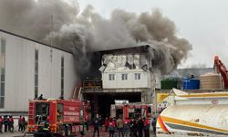 Beton santralinde çıkan yangında 2 işçi dumandan etkilendi