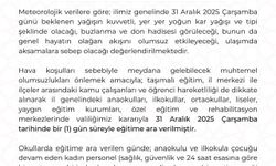 Kayseri'de okullar 1 gün tatil edildi