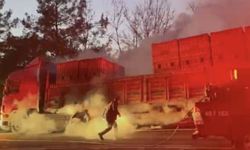 Muğla'da tuğla yüklü TIR yandı