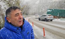 Zonguldak'ta kar yağışı; hastane yolunda araçlar kaydı