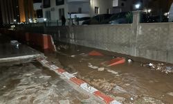 Adana'da sağanak nedeniyle bir sitenin istinat duvarı yıkıldı, zemin katı suyla doldu