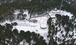 Amanos Dağları'ndaki kar manzarası dronla görüntülendi