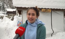 Buz tutan gölde yüzme şenliği