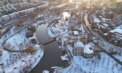 İstanbul - Kar yağışının ardından Hasbahçe havadan görüntülendi