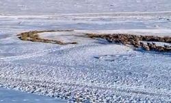 Karla kaplı arazide ay yıldız oluşturdu