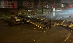 Kütahya'da kuvvetli rüzgar nedeniye evin çatısı uçtu, ağaçlar devrildi