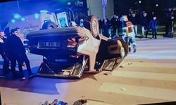 Çorum'da otomobil takla attı; sürücü ehliyetsiz çıktı