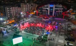 Canik'te dev ekranda milli maç coşkusu yaşandı