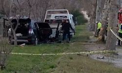 Tokat'ta cip ağaca çarpıp alev aldı: 1 ölü, 2 yaralı