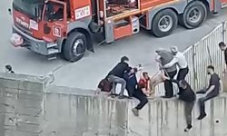 Dereye düşen çocuk iple kurtarıldı