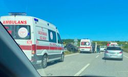 Hafif ticari araç refüje devrildi; 3 yaralı
