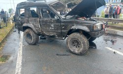Takla atan cip, karşı şeritteki başka bir cipin üzerine düştü: 1 ölü, 7 yaralı