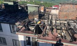 Ordu'da 6 katlı binanın çatısı alevlere teslim oldu