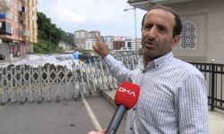Rize'de çöken yolda önlem