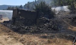 Bolu'da ot yangını eve sıçradı