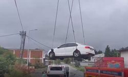 El freni çekilmeyen otomobil, doğal gaz tesisinin bulunduğu alana girdi