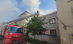 Kışlık hazırlık için evin teras katında yakılan mangal ateşinden yangın çıktı