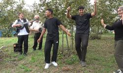 Fındık bahçesinde hasada 'çalgılı mola'