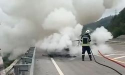 Otomobil, alev alev yandı