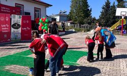 Samsun'da çocuklar okul bahçesinde pickleball sahası boyadı