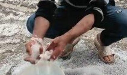 Çorum'da dolu ve sağanak sele neden oldu
