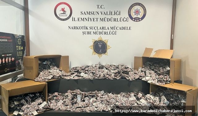 Samsun'da 55 bin 930 sentetik hap ele geçirildi, 1 gözaltı
