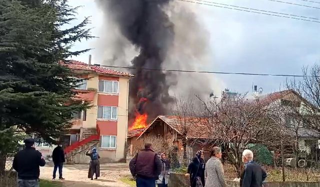 Bolu'da yangında ev, ahır ve samanlık yandı; 2 hayvan kesildi