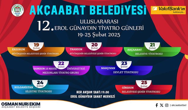 Akçaabat’ta uluslararası tiyatro günleri başlıyor