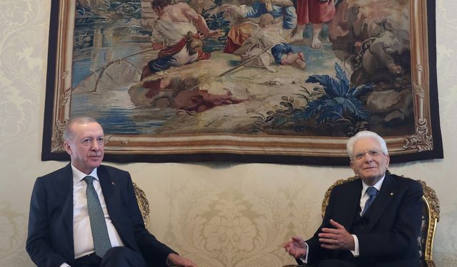 Cumhurbaşkanı Erdoğan, İtalyan mevkiraşı Mattarella ile bir araya geldi