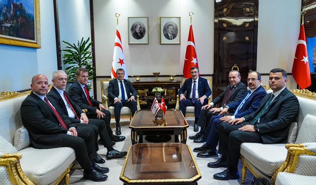 Cumhurbaşkanı Yardımcısı Yılmaz, KKTC Başbakanı Üstel ile bir araya geldi