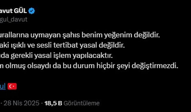 İstanbul - Vali Gül'den sosyal medyada yer alan iddialara cevap: Yasal işlem yapılacaktır