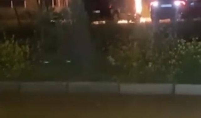 Park halindeki araçtaki yangına havai fişek neden olmuş