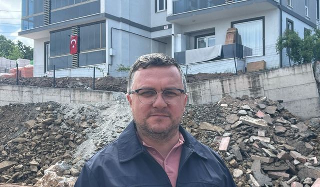 Tahliye edilen binanın önündeki istinat duvarına 'geçici dolgu'