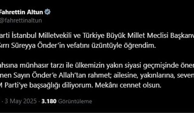 Siyasilerden Sırrı Süreyya Önder için başsağlığı mesajı (2)