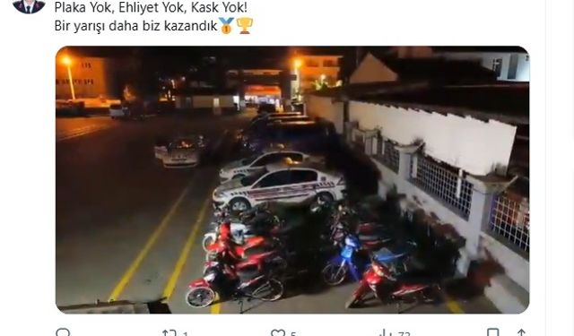 Yarış hazırlığındaki motosikletlilere jandarma baskını