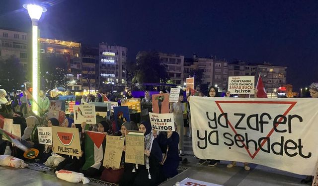 Aydın'da Filistin için oturma eylemi