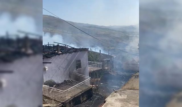 Malatya'da ot yangınında alevler ağır hasarlı evlere sıçradı