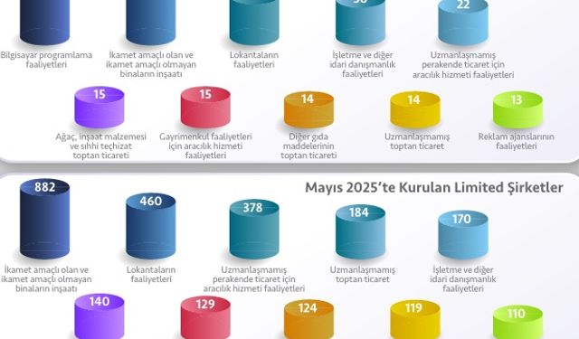 Mayıs ayında kurulan ve kapanan şirket sayısı arttı